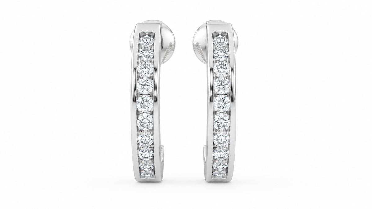 0.70 CTW Diamond Huggie Hoop Earrings