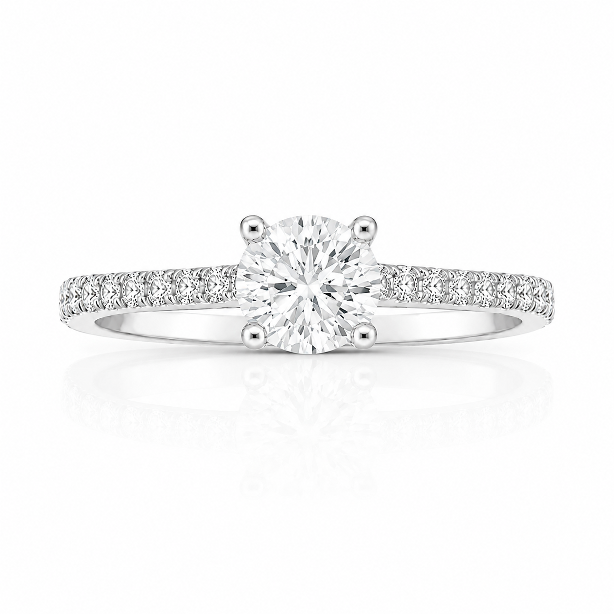 Round Cut Lab Grown Diamond Engagement Ring