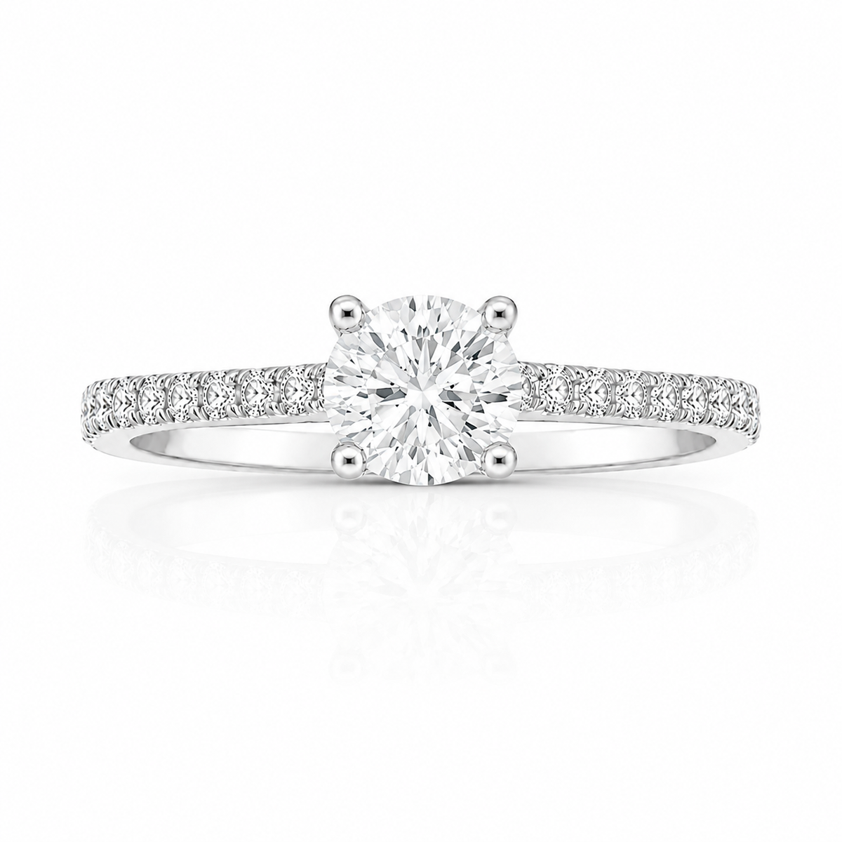 Round Cut Lab Grown Diamond Engagement Ring