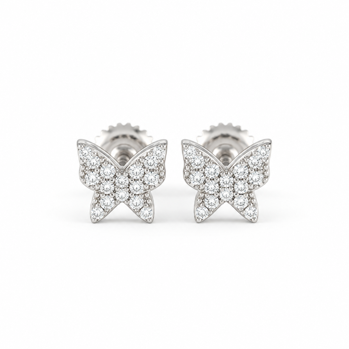 0.10 CTW Butterfly Diamond Stud Earrings