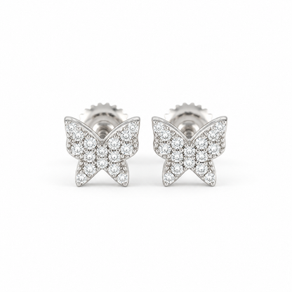 0.10 CTW Butterfly Diamond Stud Earrings