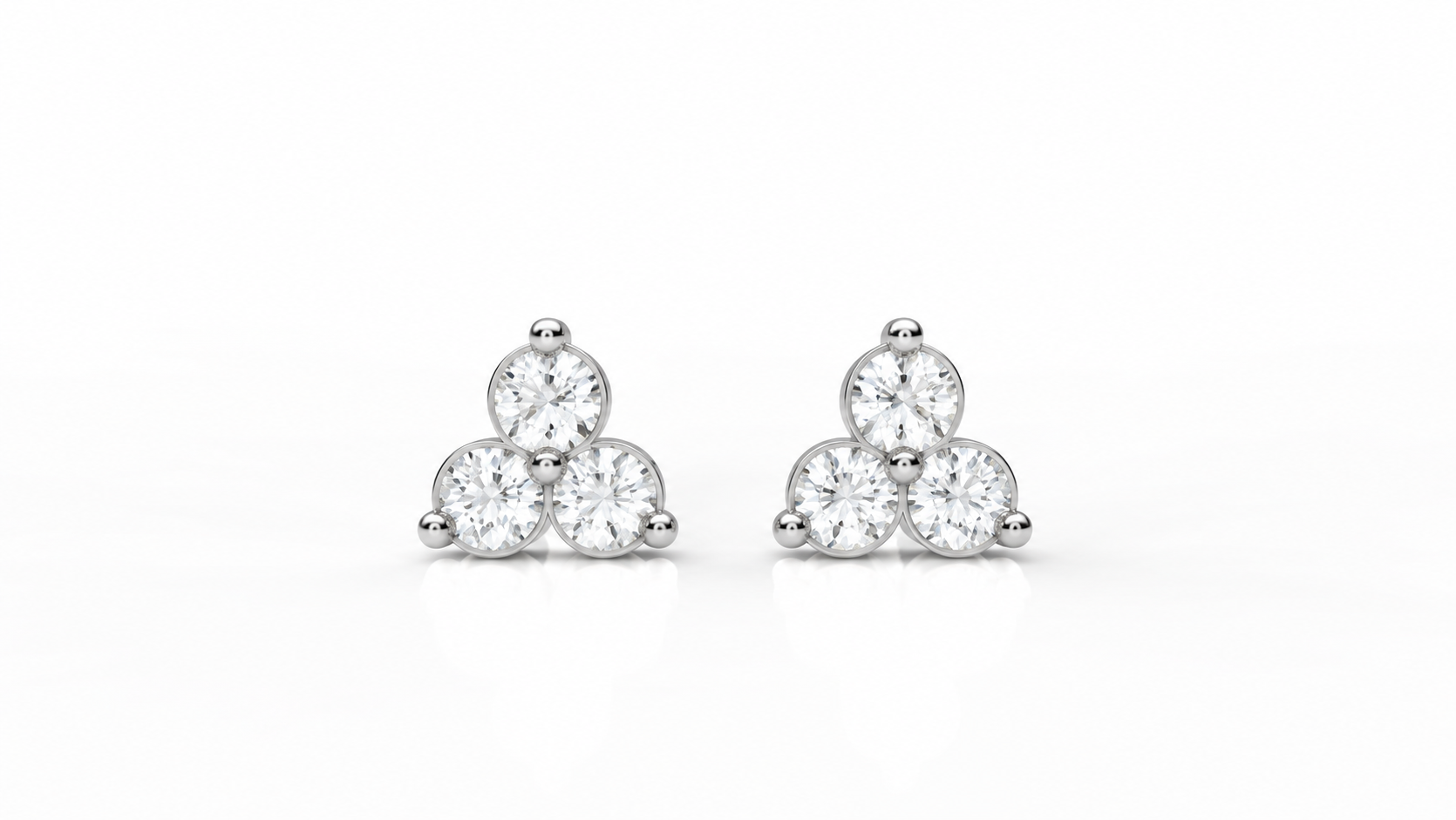 0.085 CTW Diamond Cluster Stud Earrings