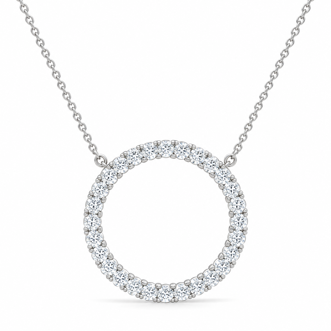 0.93 CTW Pear & Round Halo Diamond Pendant Necklace