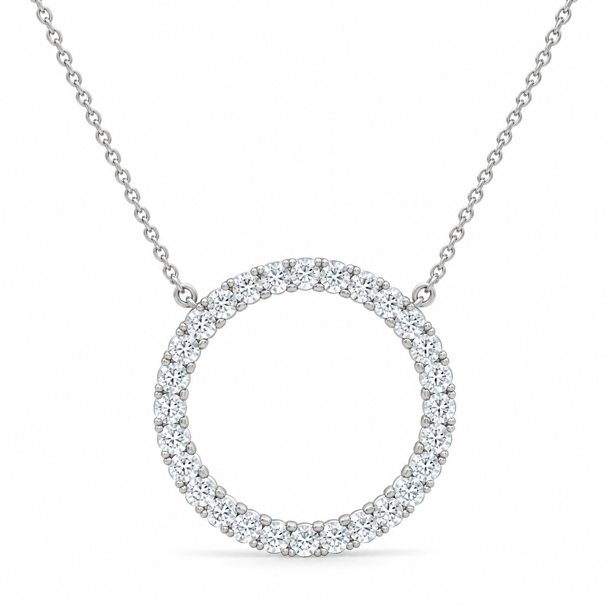 0.93 CTW Pear & Round Halo Diamond Pendant Necklace