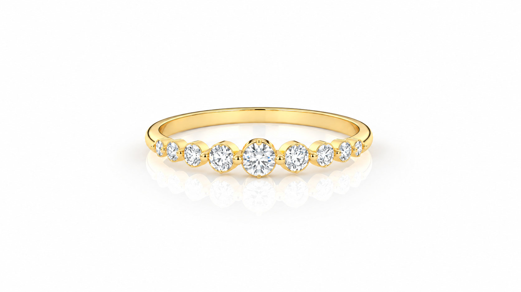 0.22 CT Round Diamond Five-Stone Band Ring