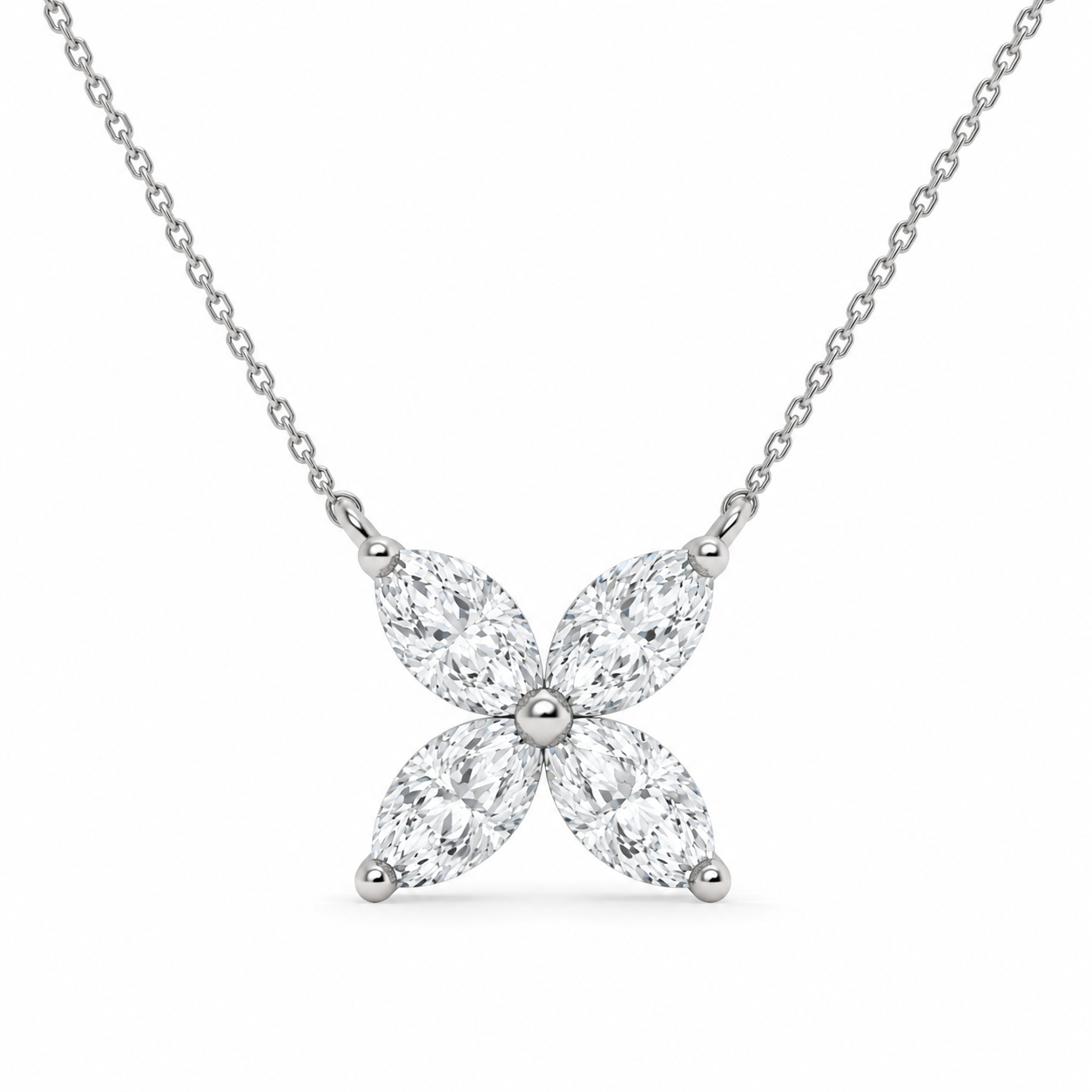 1.00 CT Marquise Diamond Butterfly Pendant Necklace