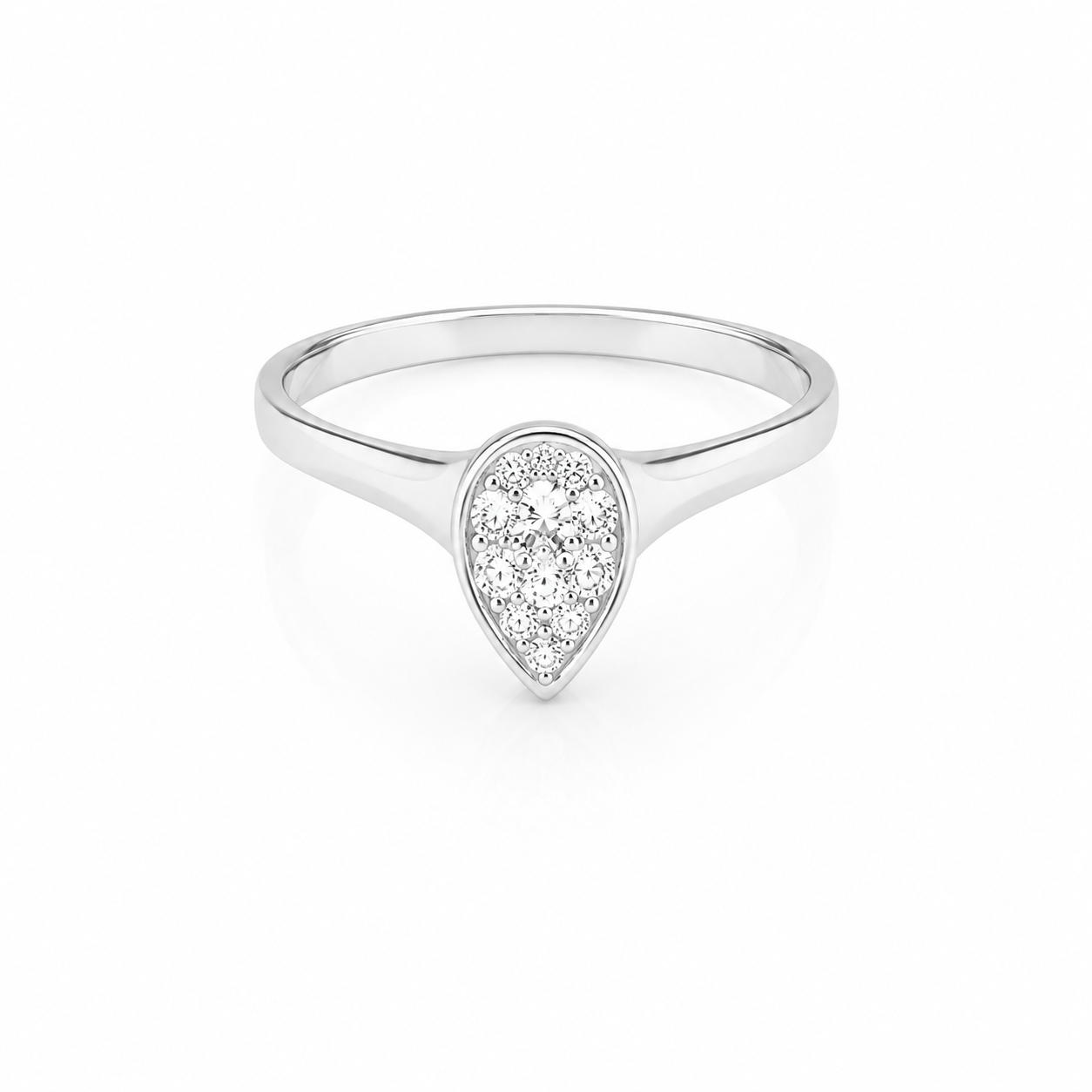0.70 CTW Vintage Pear Halo Diamond Engagement Ring
