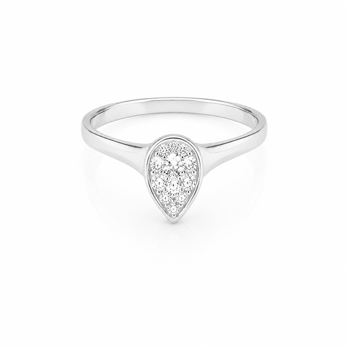 0.70 CTW Vintage Pear Halo Diamond Engagement Ring