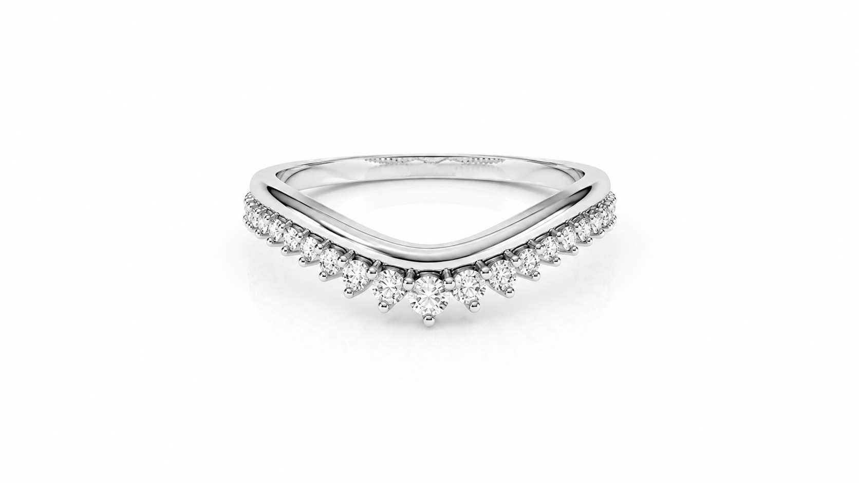 0.24 CT Diamond Chevron Crown Band Ring