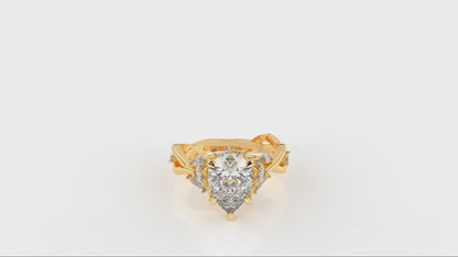 1.98 CTW Pear Cut Diamond Three Stone Engagement Ring Video