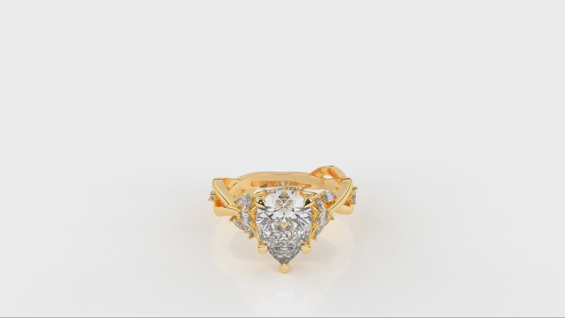 1.98 CTW Pear Cut Diamond Three Stone Engagement Ring Video