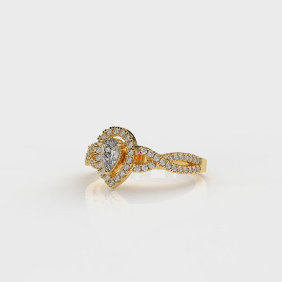 Gold ring with diamonds GLAM NYC