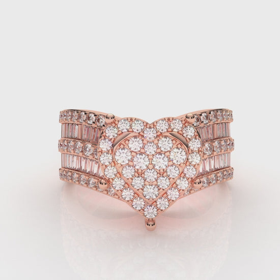 Rose gold ring with a diamond GLAM NYC