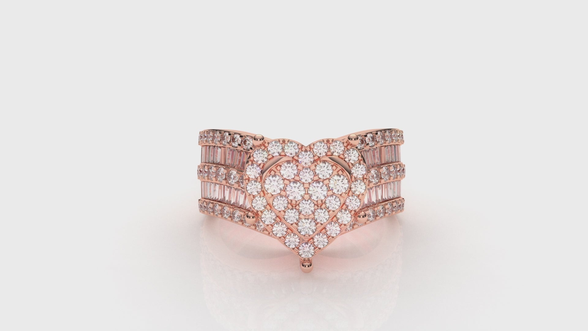 Rose gold ring with a diamond GLAM NYC