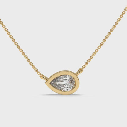0.49 CT Pear Shaped Diamond Pendant Necklace-6