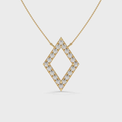 1.16 CT Diamond Open Kite Pendant Necklace Video