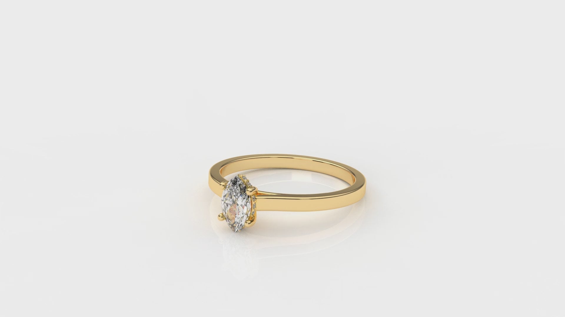 Gold ring with a diamond GLAM NYC