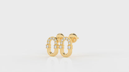 0.20 CTW Diamond Oval Link Stud Earrings Product Video