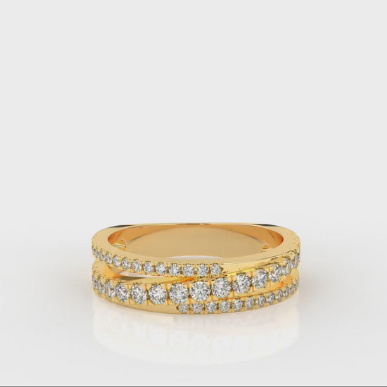 0.67 CTW Diamond Triple Row Wedding Band - Video