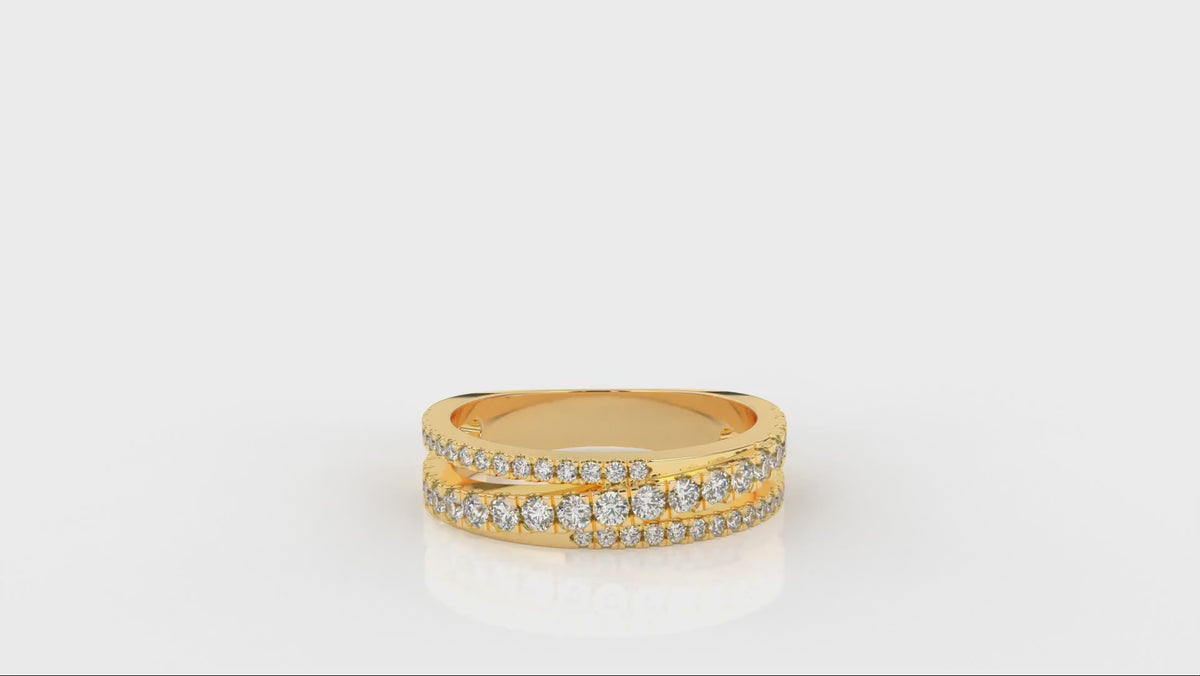 0.67 CTW Diamond Triple Row Wedding Band - Video
