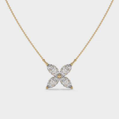 1.00 CT Marquise Diamond Butterfly Pendant Necklace Video