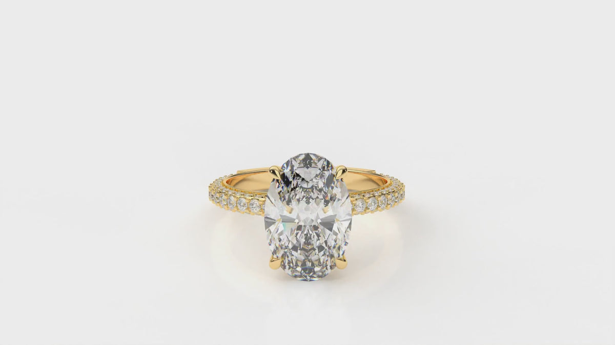 3.76 CTW Oval Diamond Pavé Engagement Ring - Video