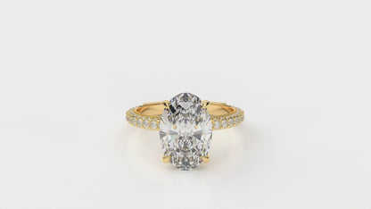 3.76 CTW Oval Diamond Pavé Engagement Ring - Video