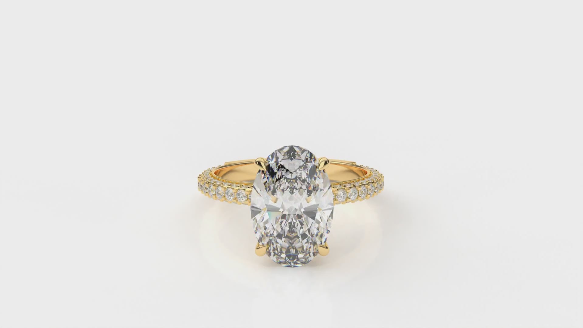 3.76 CTW Oval Diamond Pavé Engagement Ring - Video