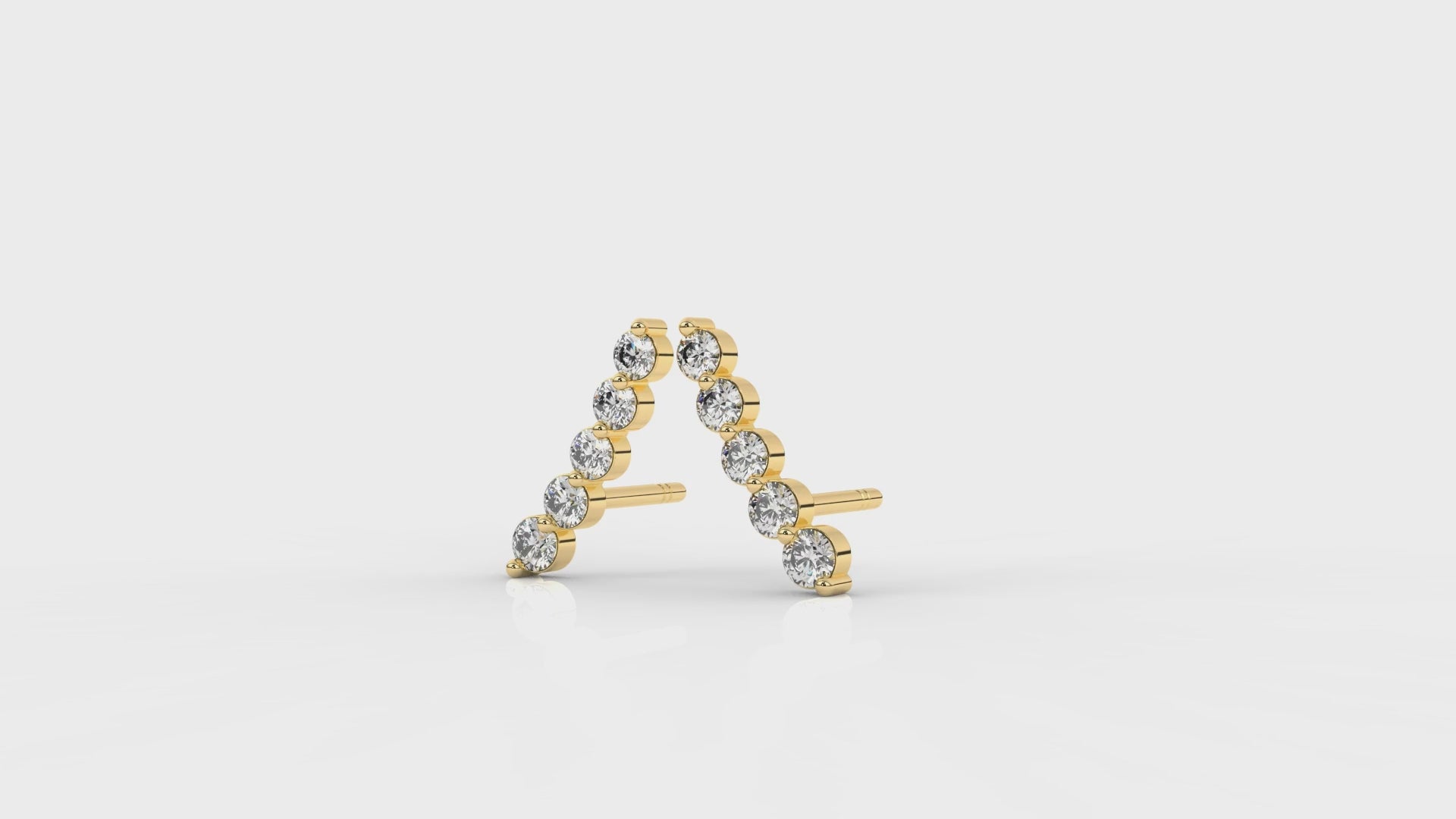 Gold earrings with small diamonds GLAM NYC