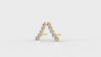 Gold earrings with small diamonds GLAM NYC