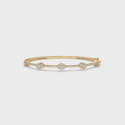 0.70 CTW Bezel Set Diamond Bangle Bracelet-10