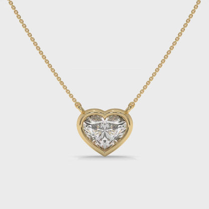 1.52 CTW Heart Solitaire Pendant Necklace-6