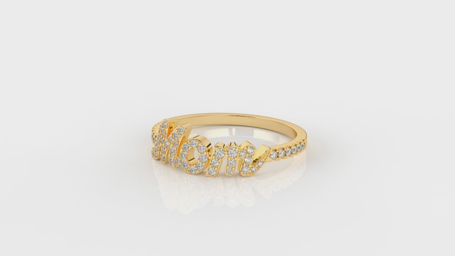 Diamond “Mom” Script Ring – 0.24 CT | Sterling Silver