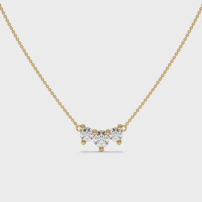 0.53 CTW Celestial Cluster Diamond Pendant Necklace – Yellow Gold – Video