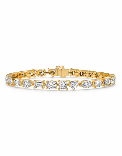 12.47 CTW Alternating Round Diamond Tennis Bracelet