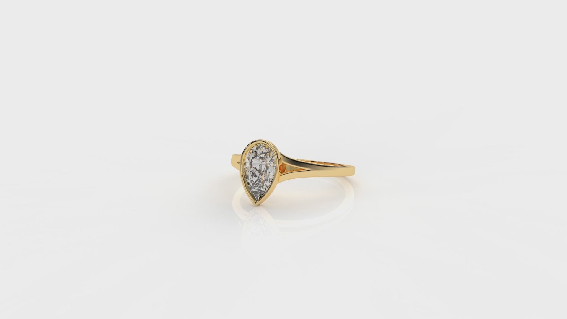 Gold ring with a diamond GLAM NYC