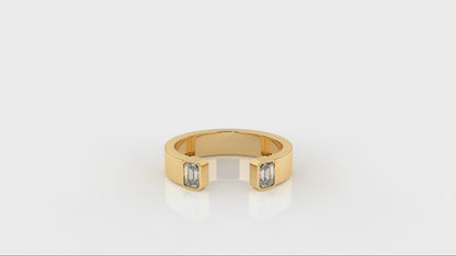 0.45 CTW Diamond Open Cuff Baguette Ring - Video