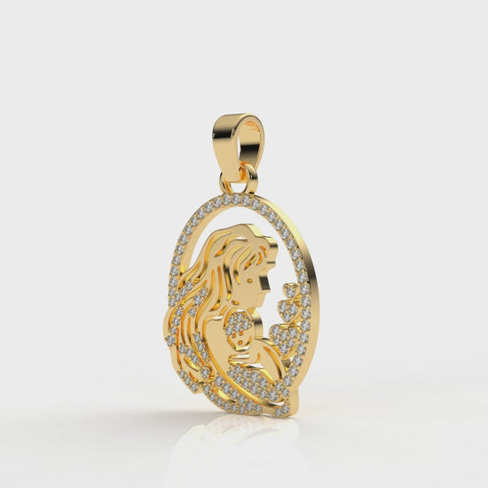 Divine Grace Diamond Portrait Pendant