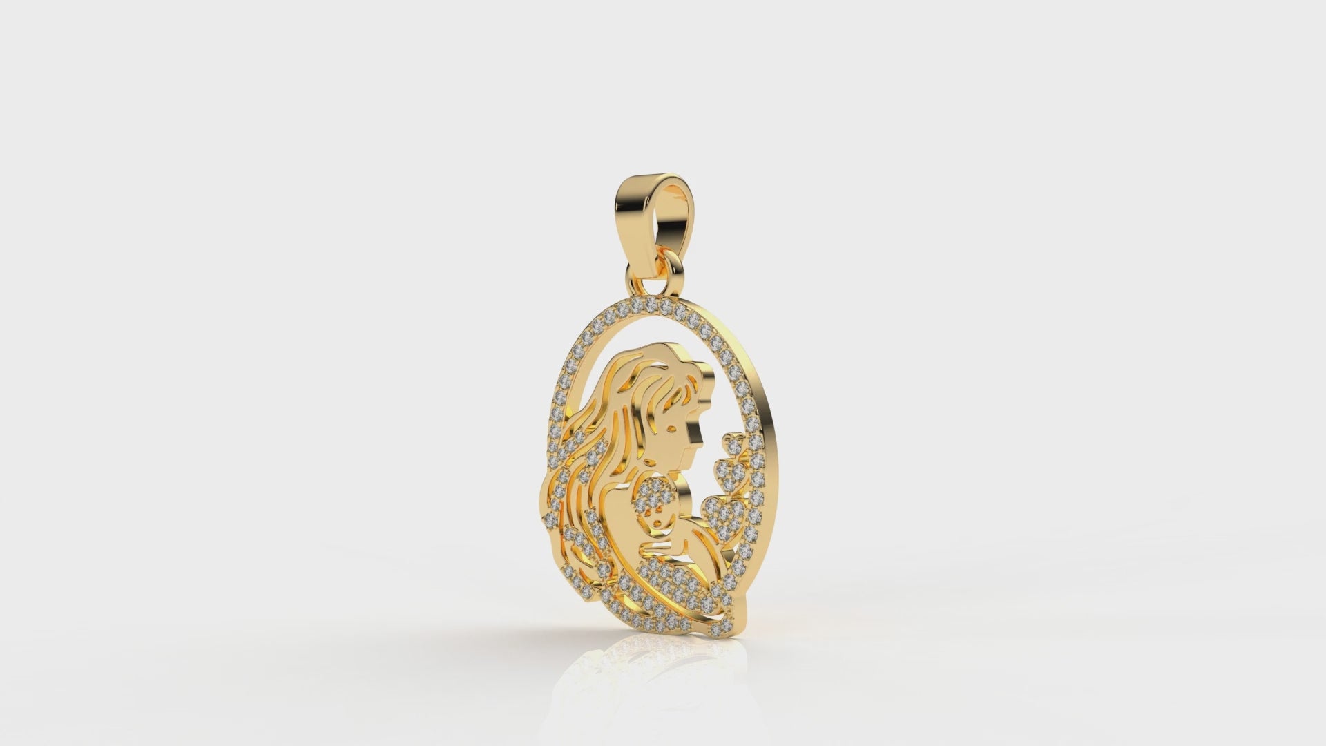 Divine Grace Diamond Portrait Pendant