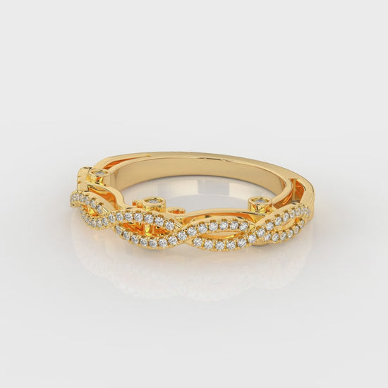 Gold ring with small diamonds GLAM NYC