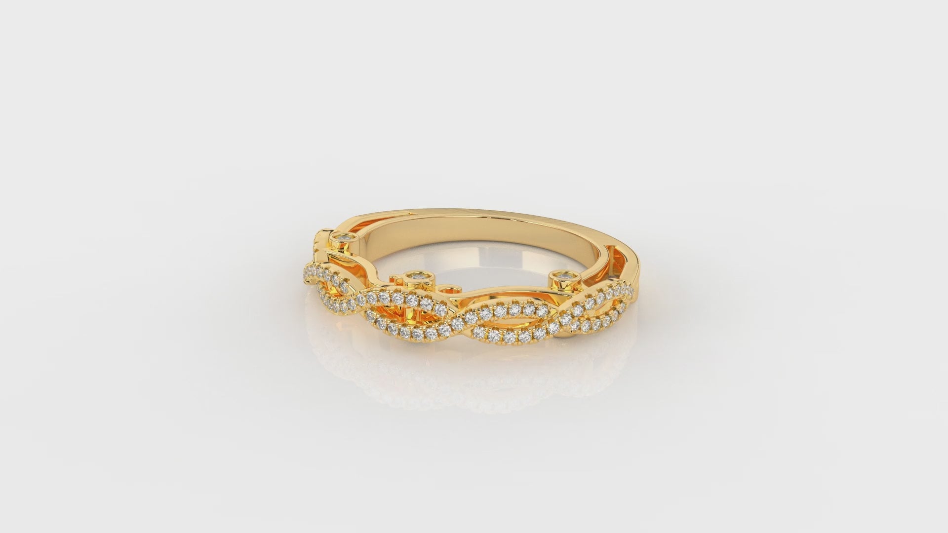 Gold ring with small diamonds GLAM NYC