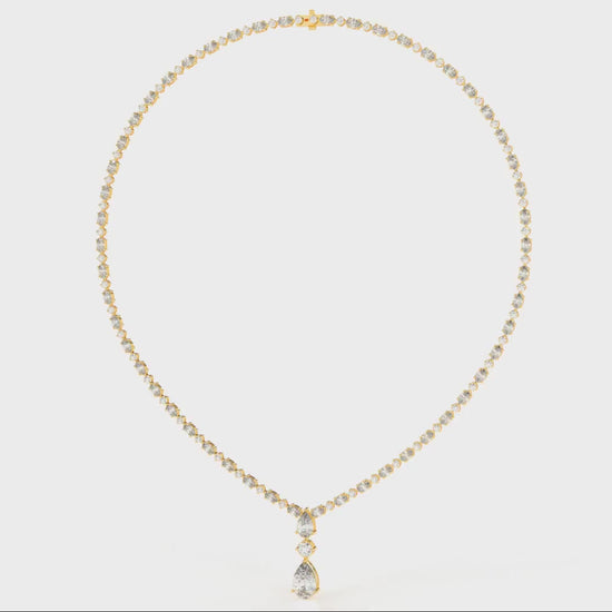 18.33 CTW Pear Shape Diamond Drop Necklace Yellow Video