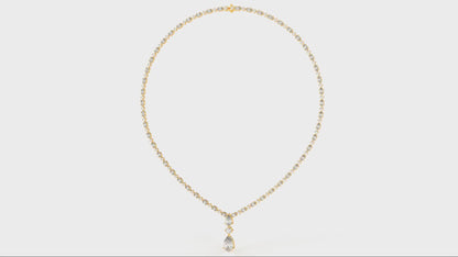 18.33 CTW Pear Shape Diamond Drop Necklace Yellow Video