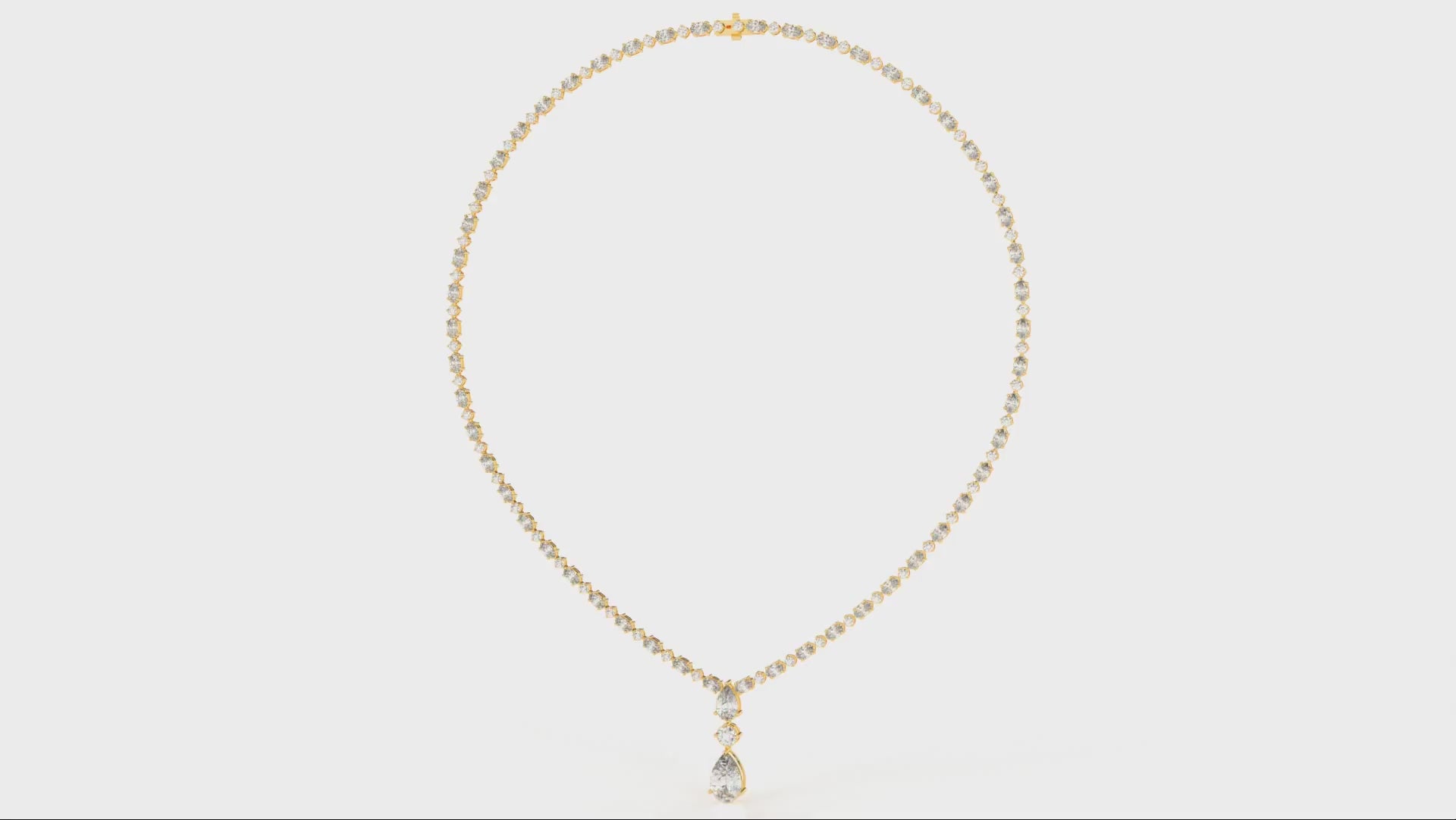 18.33 CTW Pear Shape Diamond Drop Necklace Yellow Video