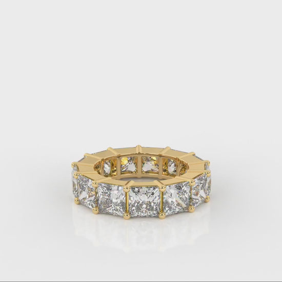 13 CTW Princess Cut Diamond Eternity Wedding Band - VIDEO