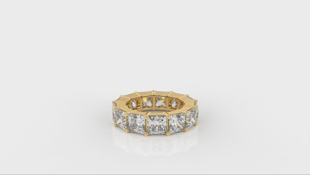 13 CTW Princess Cut Diamond Eternity Wedding Band - VIDEO