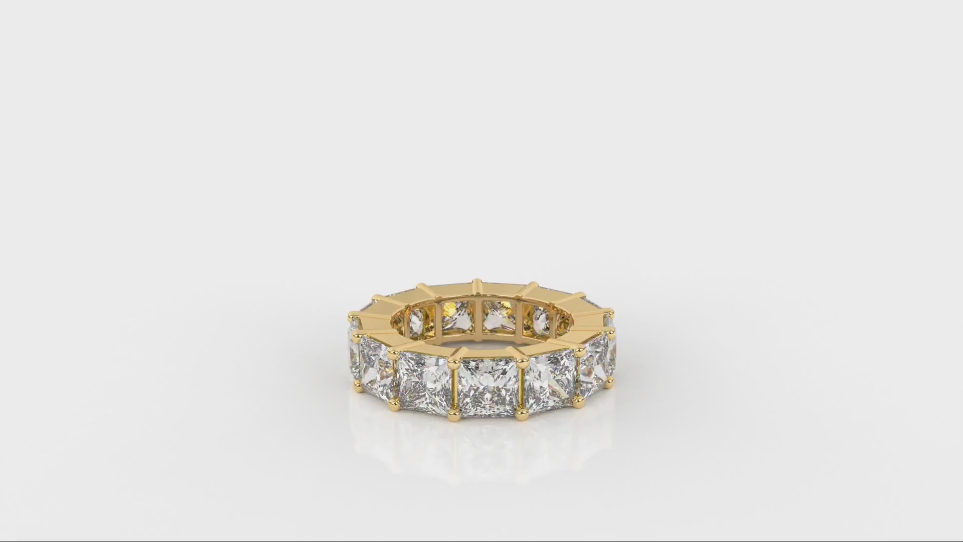 13 CTW Princess Cut Diamond Eternity Wedding Band - VIDEO