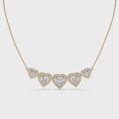 4.40 CTW Multi-Heart Lab-Grown Diamond Necklace Video