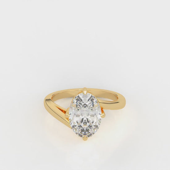2.5 CTW Oval Diamond Solitaire Engagement Ring - Video
