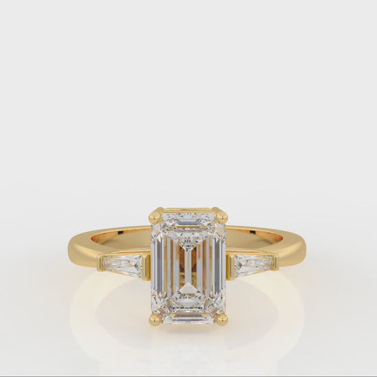 2.20 CTW Emerald Cut Diamond Engagement Ring - Video